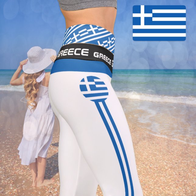 Greece & Greek Flag fashion, Fitness, Sports  Capr Capri Leggings (Creator Uploaded)