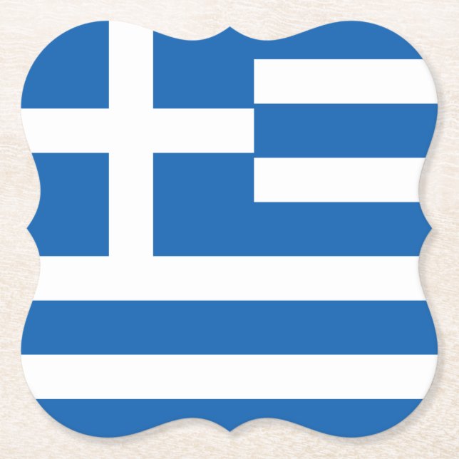 Greece (Greek) Flag Paper Coaster (Front)