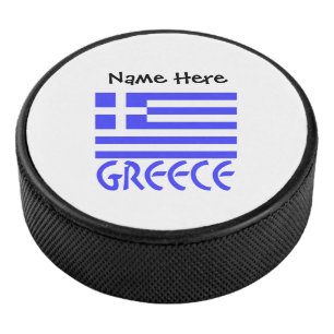 Greece Greek Flag Personalised  Hockey Puck