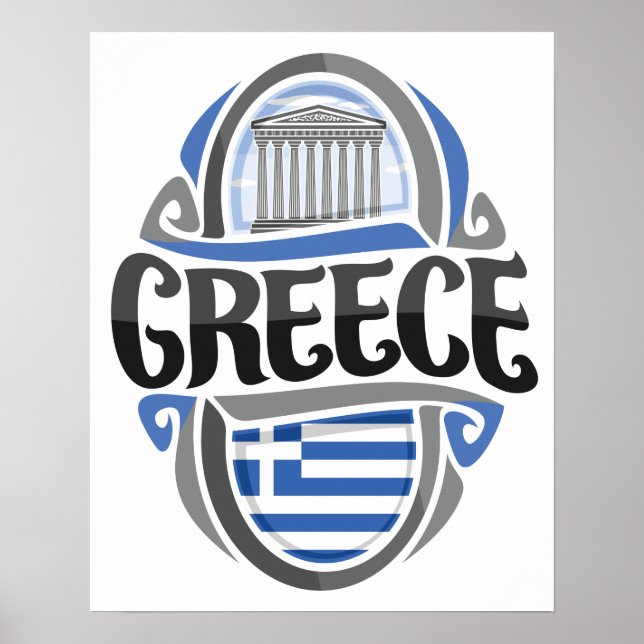 Greece Greek Flag Poster (Front)