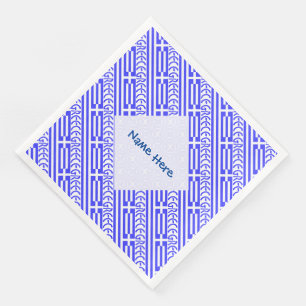 Greece Greek Flag Tiled Blue Personalisation  Napkin