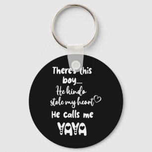 Greece Greek Grandma Grandmother This Boy Calls Me Key Ring