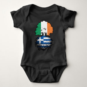 Greece Greek Irish Ireland Tree Roots Flag Baby Bodysuit
