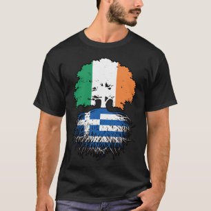 Greece Greek Irish Ireland Tree Roots Flag T-Shirt