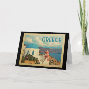 Greece Greeting Card Santorini Vintage Travel