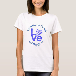 Greece Heart Flag Blue LOVE Personalised T-Shirt