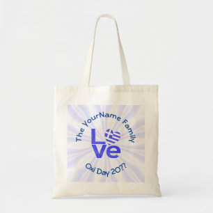 Greece Heart Flag Blue LOVE Personalised Tote Bag