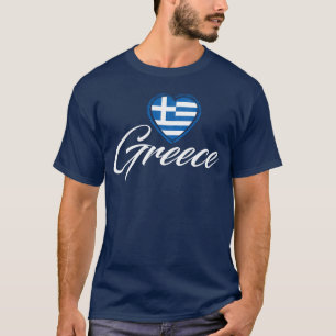 Greece Heart Flag Men's Navy Blue T-Shirt