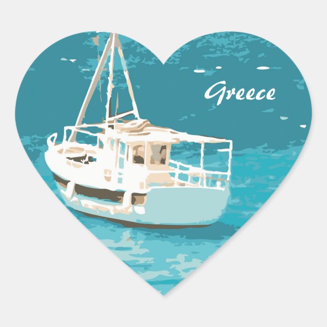Greece Heart Sticker (Front)
