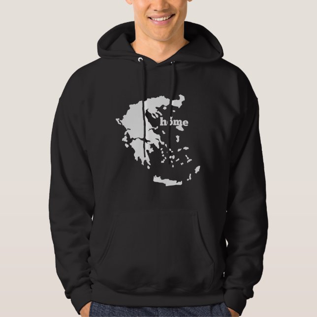 Greece Home Greek Map Flag Home Country Pride  Hoodie (Front)
