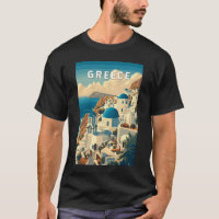 Greece Illustration Travel Art Vintage