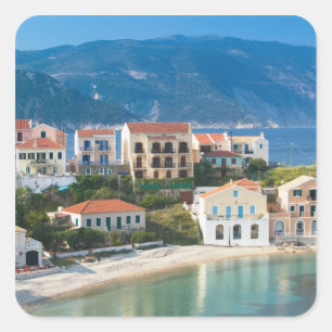 GREECE, Ionian Islands, KEFALONIA, Assos: 2 Square Sticker
