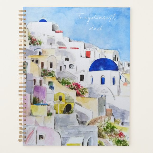 Greece landscape travel arts Oia Fira  Planner (Front)