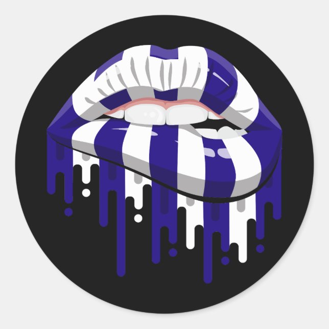 Greece lips pride root flag classic round sticker (Front)