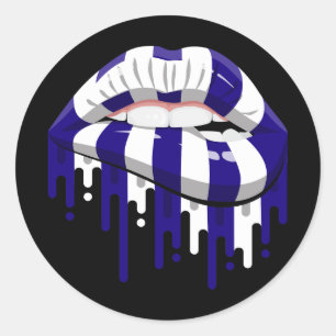 Greece lips pride root flag classic round sticker
