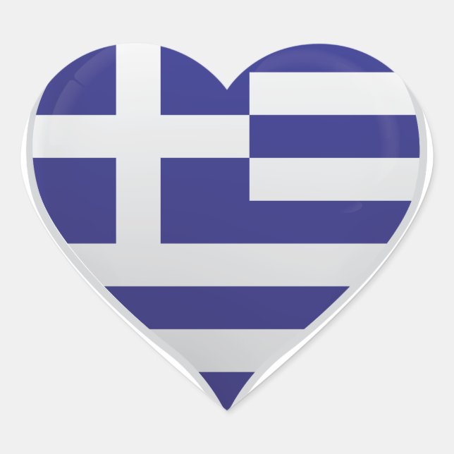 Greece love flag pride heart sticker (Front)