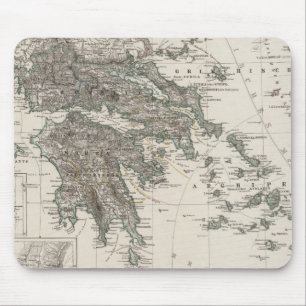 Greece Map by Stieler Mouse Pad