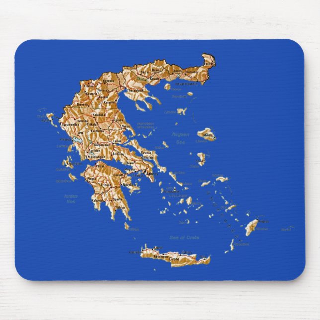 Greece Map Mousepad (Front)