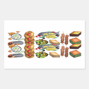 Greece Mediterranean Food Greek Diner Restaurant Rectangular Sticker