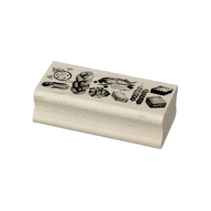 Greece Mediterranean Foods Print Greek Cuisine Rubber Stamp