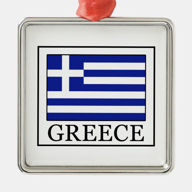 Greece Metal Ornament (Front)