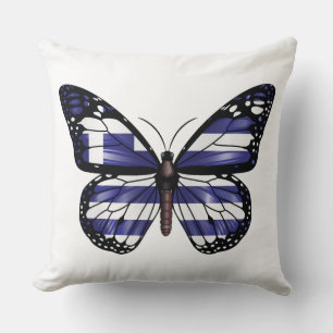 Greece Monarch Butterfly Flag Cushion