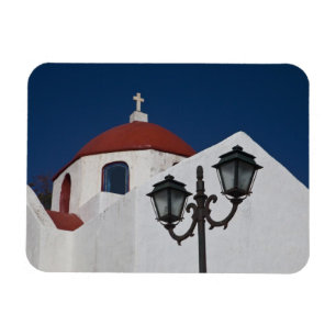 Greece, Mykonos, Chapel with red dome and Magnet
