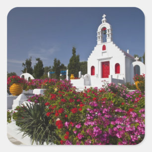 Greece, Mykonos, Cute little chapel in the Square Sticker