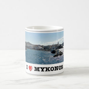 Greece - Mykonos - Old Port - I Love - Coffee Mug