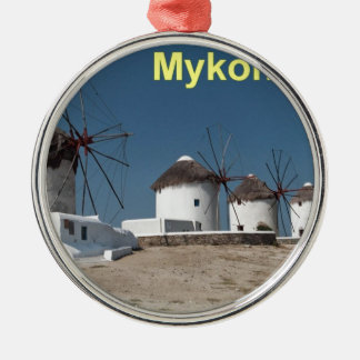 Greece Mykonos Windmills (Aggel) Metal Tree Decoration