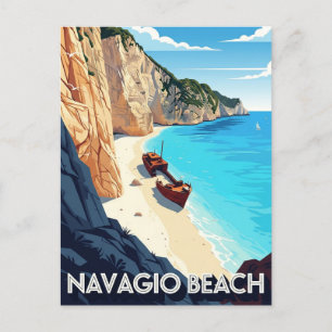 Greece Navagio Beach Travel Postcard