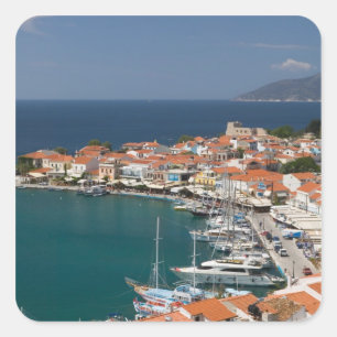GREECE, Northeastern Aegean Islands, SAMOS, 3 Square Sticker