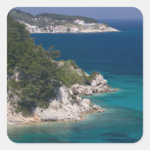 GREECE, Northeastern Aegean Islands, SAMOS, 6 Square Sticker