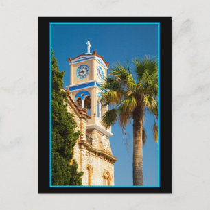 Greece - Orthodox Greek Church with Palm Tree Postcard