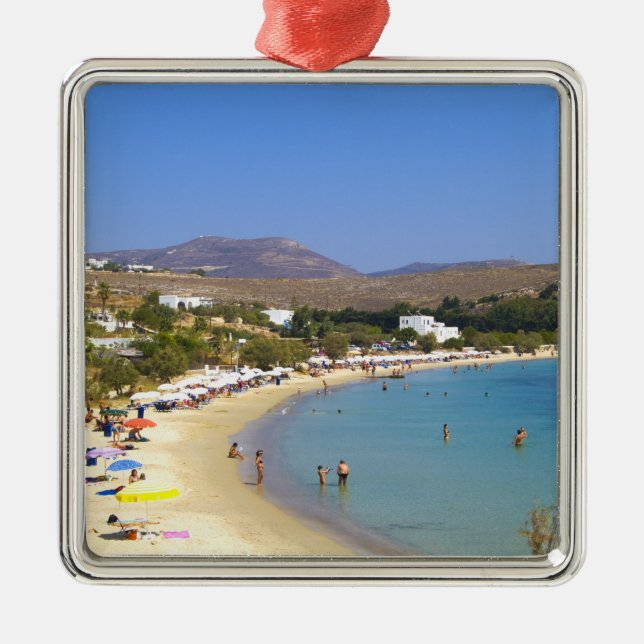 Greece, Paros Island, Krios Beach from above Metal Ornament (Front)