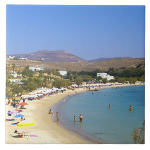 Greece, Paros Island, Krios Beach from above Tile