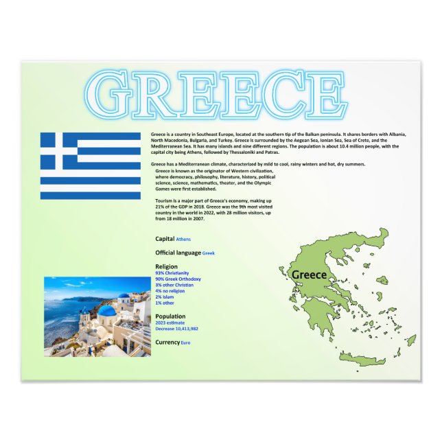 Greece Photo Print (Front)