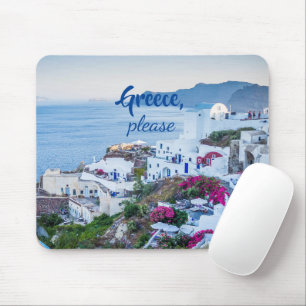 Greece Please/ Personalised/ Santorini Landscape Mouse Pad