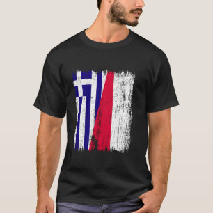 Greece Poland Half Flag Greek Polish Ancestry T-Shirt