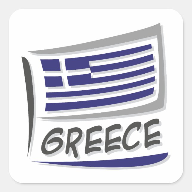 Greece  Pride X Flag Square Sticker (Front)