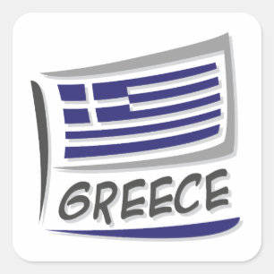 Greece Pride X Flag Square Sticker