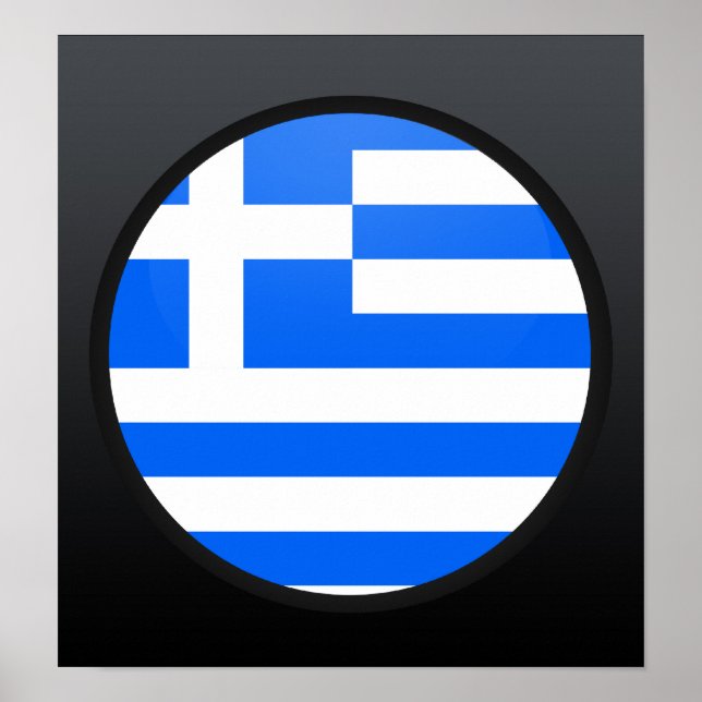 Greece quality Flag Circle Poster (Front)