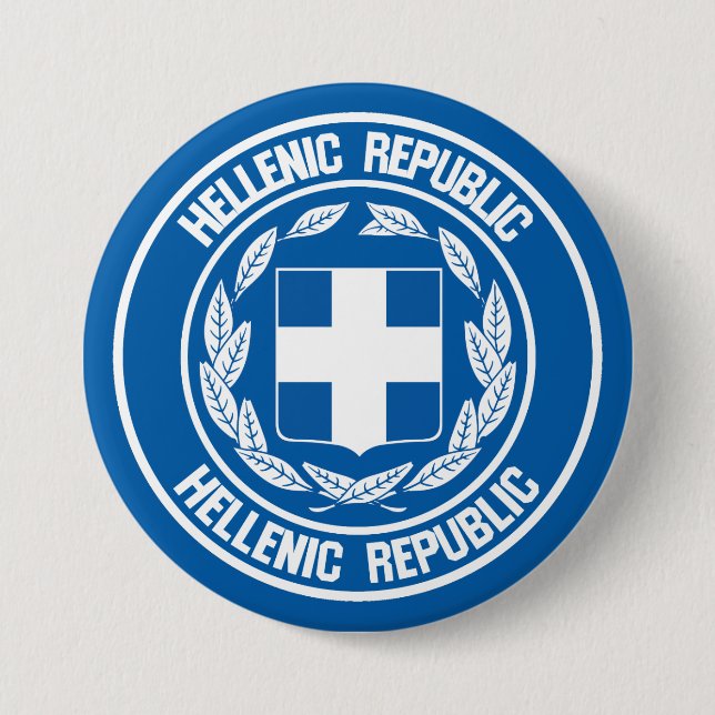 Greece Round Emblem 7.5 Cm Round Badge (Front)