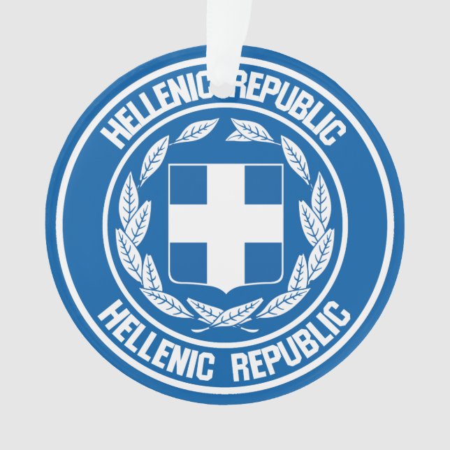 Greece Round Emblem Ornament (Front)