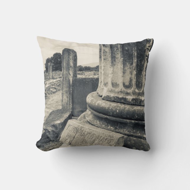 Greece, ruins of ancient city cushion (Front)