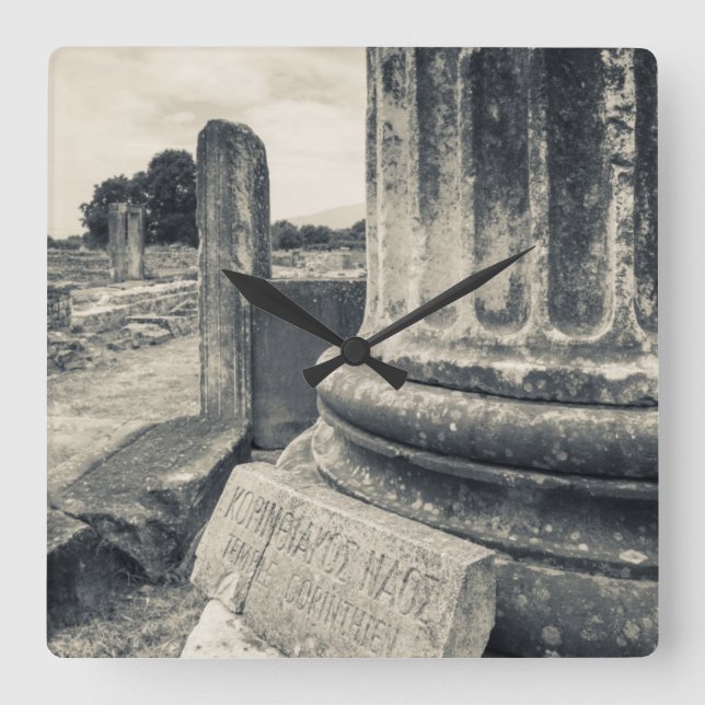 Greece, ruins of ancient city square wall clock (Front)