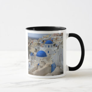 Greece, Santorini. Bell tower and blue domes of 3 Mug