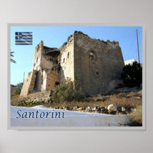 Greece - Santorini - Thera - Thira - Castle - Poster