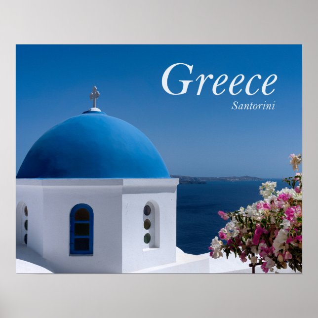 Greece Santorini Travel Poster (Front)