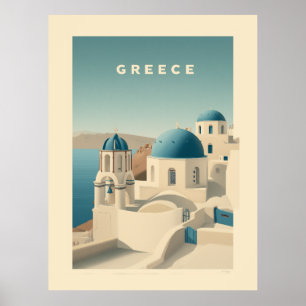 Greece Santorini Travel Poster